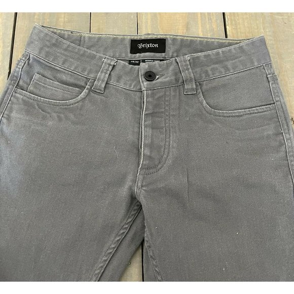 Brixton Men’s Gray Denim Button Fly Standard Fit Jeans 28/30 (measures 28/28) - Picture 2 of 11